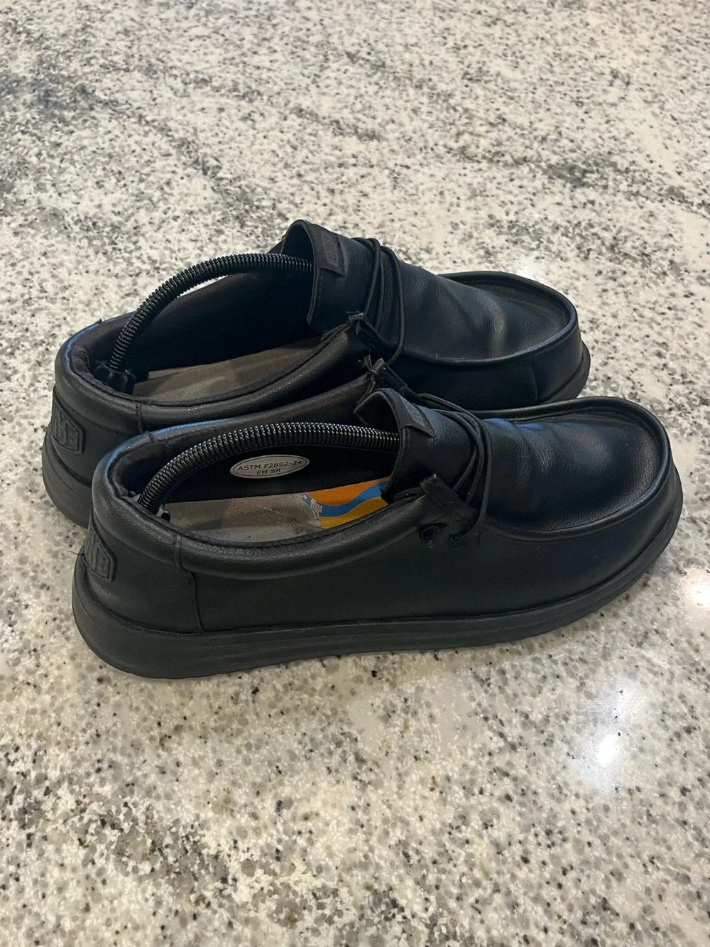 Hey Dude Men’s Size 10 Wally Work CE Slip-On Lightweight CE Black Work Shoes